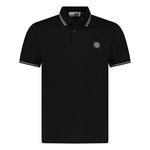 Stone Island Stripe Collar Polo T-Shirt Slim Fit Black